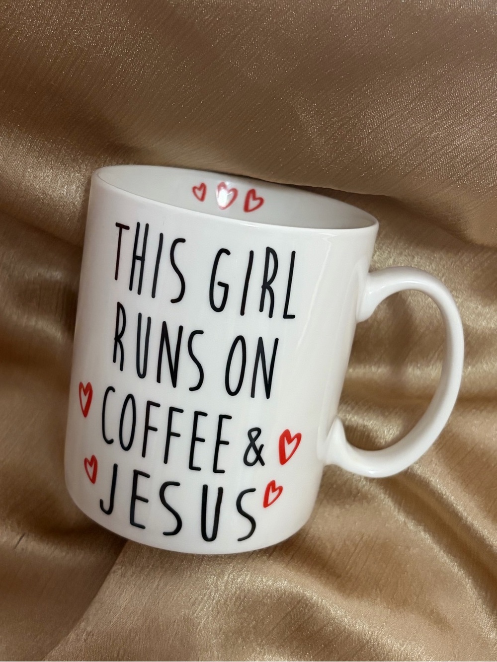 White 'This Girl Runs on Coffee & Jesus' Ceramic Mug - Unbranded